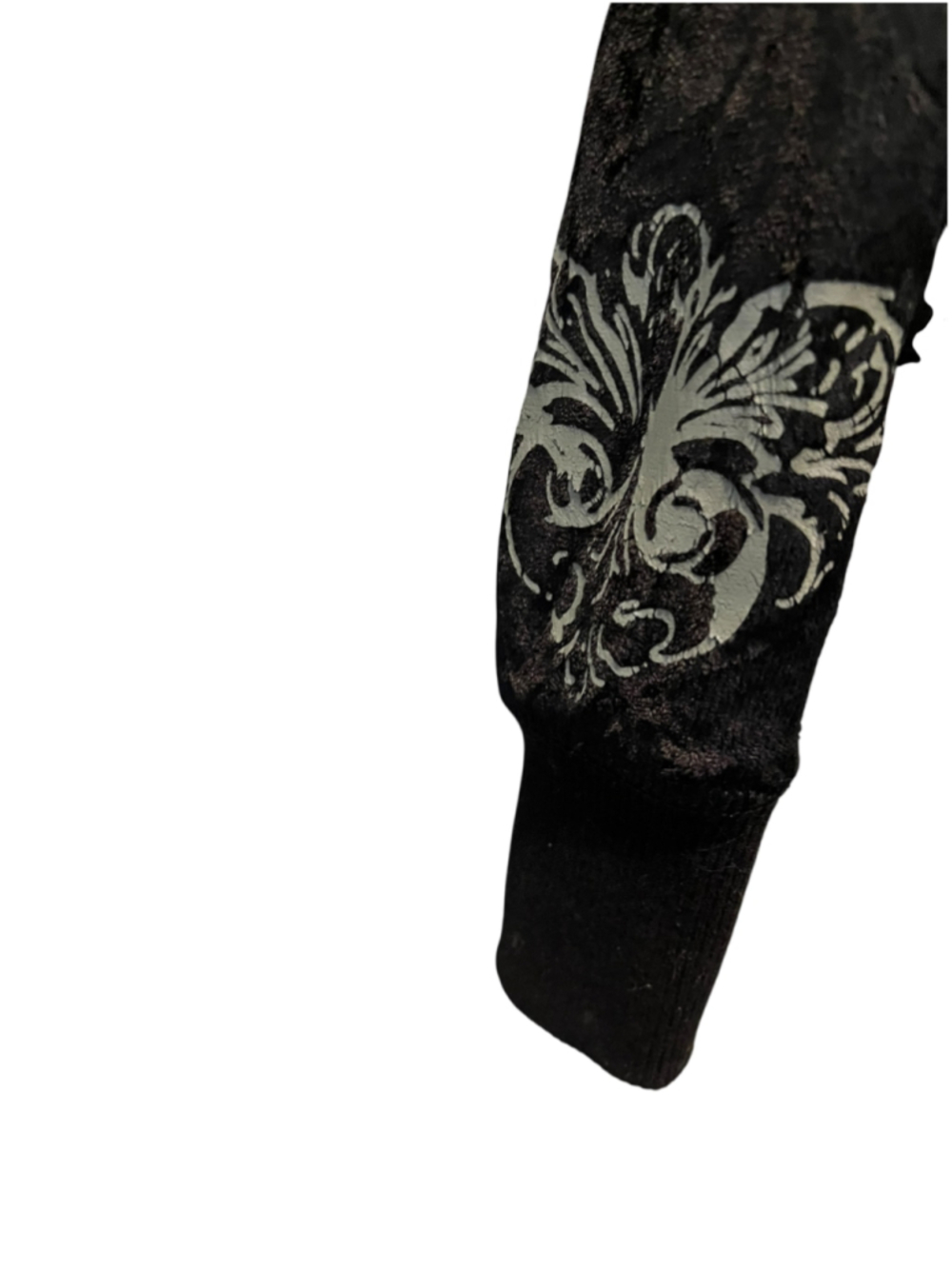 Vtg Y2K BCBG Max Azria Black Velour Rhinestone Hoodie Gothic Fairy McBling Large - Picture 9 of 10